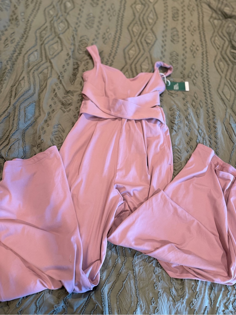 HALARA Mauve U-Back Sleeveless Wide-Leg Jumpsuit - Picture 2 of 4